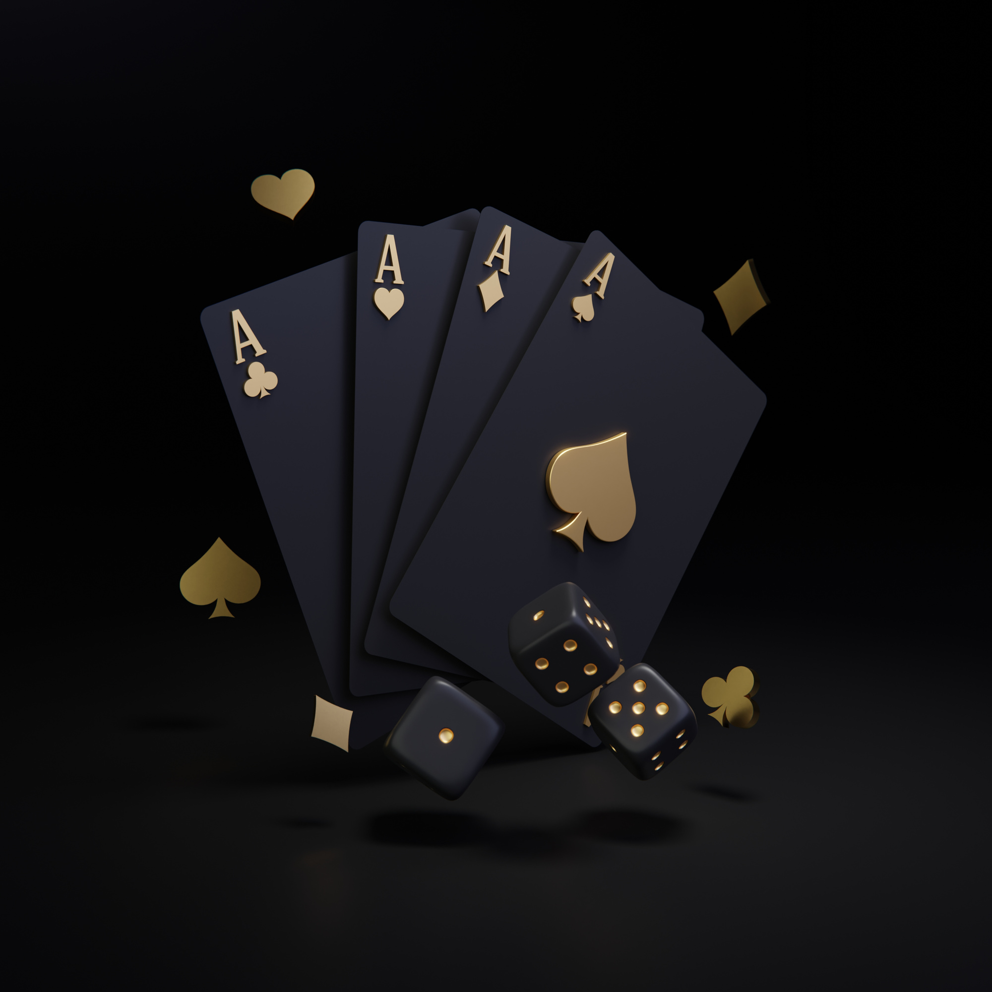 Dark Gold Poker Cards and Chips